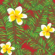 Palm leaves abstract vector seamless pattern N7