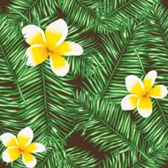 Palm leaves abstract vector seamless pattern N9