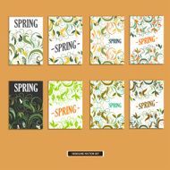 Set of beautiful spring prints for design