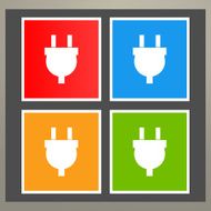 Wire socket and electric plug vector design