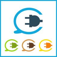 Wire socket and electric plug vector design N2