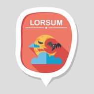Halloween moon flat icon with long shadow eps10 N7
