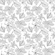 Vector autumn background with decorative leaves Seamless pattern