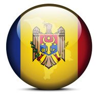 Map on flag button of Republic Moldova N2