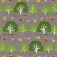 Seamless texture with garden and fruits N2