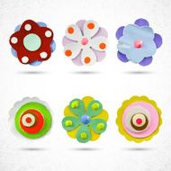 Set of beautiful colorful flowers Vector illustration N2