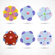 Set of beautiful colorful flowers Vector illustration N3