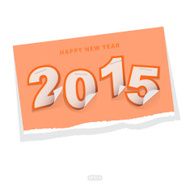 Number 2015 paper stapled with torn paper Vector idea concept