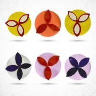 Round vintage decorative flower elements Handmade N2