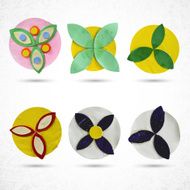 Round vintage decorative flower elements Handmade N4
