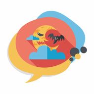 Halloween moon flat icon with long shadow eps10 N16