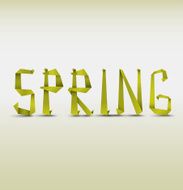 Abstract spring background with folded letters