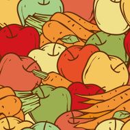 Apples and Carrots Seamless Pattern N2