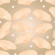 Seamless texture shells and pearls vector N2