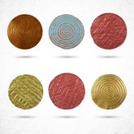 Golden copper bronze and various labels collection