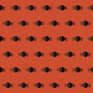 Seamless Halloween Pattern with Spiders over red N2