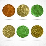 Golden metal badges