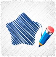 Drawing blue five-star