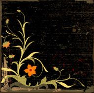 grunge floral composition
