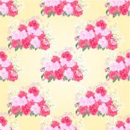 Seamless texture bouquet of roses and orchid vector