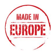 Red vector grunge stamp MADE IN EUROPE