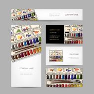 Set of creative business cards design Paints watercolor N2