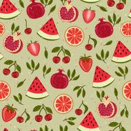 Seamless vector pattern with fruits