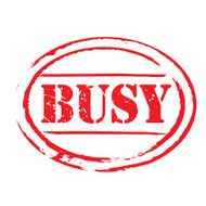 Red vector grunge stamp BUSY N2