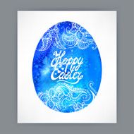 Easter blue watercolor egg background N2