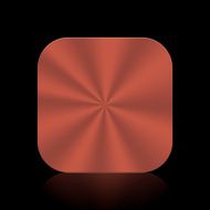 Bronze metal button icon isolated