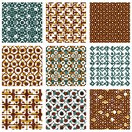 Set of dotted seamless patterns with rings polka dot tile N2