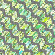 Textured ornament with doted waves in green shades N2