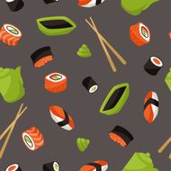 Seamless pattern with sushi N2