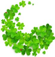Green swirl made of vector clovers
