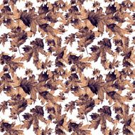 Seamless texture with colored watercolor maple leaves N8