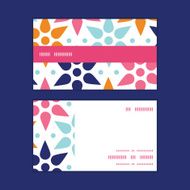 Vector abstract colorful stars horizontal stripe frame pattern business cards N2