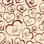 set of red retro love heart grunge seamless pattern eps10