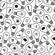 light bulb symbols with various idea icons pattern eps10
