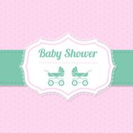 Baby shower greeting design in pink and green N2