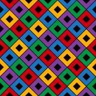 Abstract geometric seamless pattern Black and colored squares