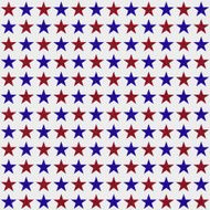 Seamless white paper with red and blue star pattern
