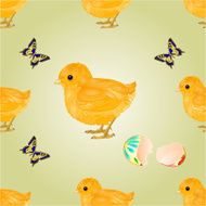 Seamless texture Easter chick vector