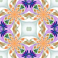 Fabulous symmetrical pattern of the petals Blue and beige palette N2