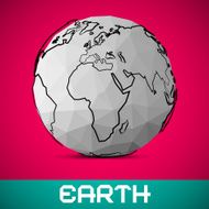 Crumpled Paper Vector Earth - Globe Illustration