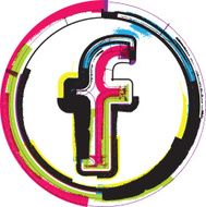 Colorful Grunge Font LETTER f