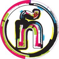 Colorful Grunge Font LETTER &ntilde;