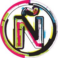 Colorful Grunge Font LETTER &Ntilde;