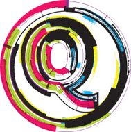 Colorful Grunge Font LETTER q N2