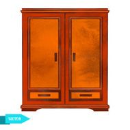 Watercolor wooden cupboard