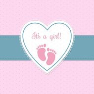 Baby shower invitation design with footprints N2